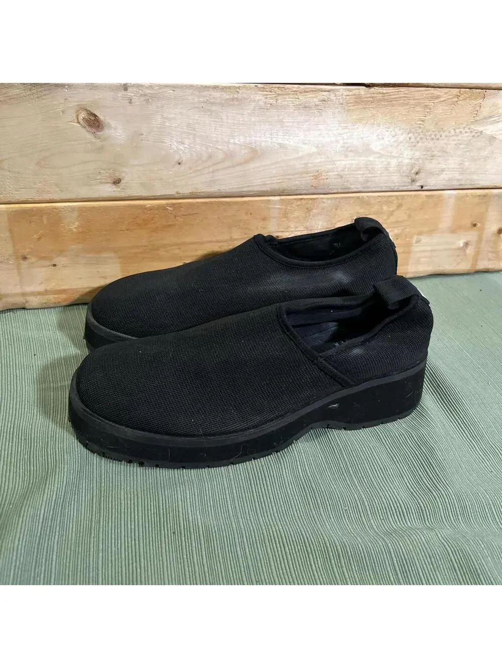 Tommy Hilfiger W20551 Slip On Sneakers Black Mesh Walking Shoes Womens 7 M